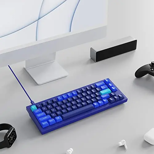 Keychron Q2 Wired Custom Mechanical Keyboard, QMK/VIA Programmable Macro, Full Aluminum, Hot-Swappable Gateron G Pro Blue Switch, 65% Layout Double Gasket Compatible with Mac and Windows - Blue 7