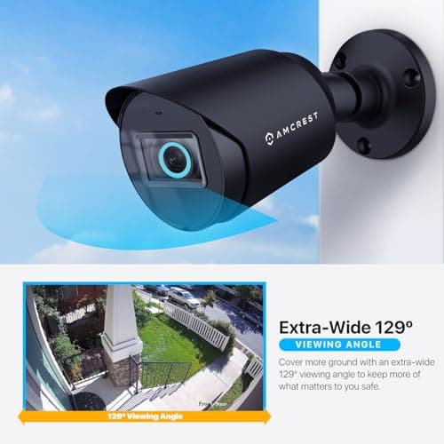 Amcrest Full HD 1080P Bullet Outdoor Security Camera (Quadbrid 4-in1 HD-CVI/TVI/AHD/Analog), 2-Megapixel, 98ft Night Vision, Metal Housing, 3.6mm Lens 90° Viewing Angle, Black (AMC1080BC36-B) 4