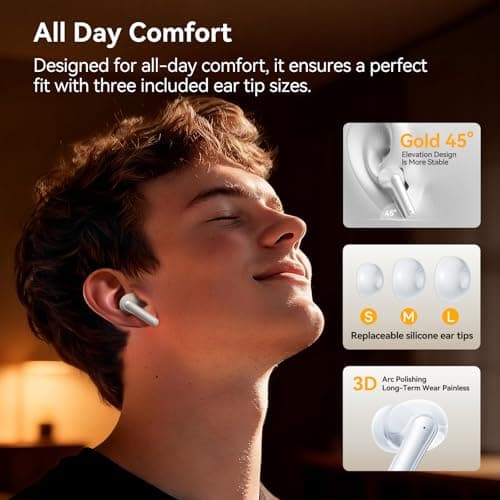 HUIFU Wireless Earbuds, Bluetooth 5.3 Ear Buds, Headphones with Clear Stereo Sound, 40H Playtime with LED Digital Display, IPX7 Waterproof Earphones Built-in Mic for Phone Tablet Sports Workout 6