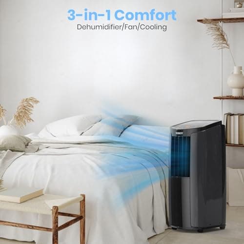 TOSOT 10,200BTU (6,200 BTU SACC) Portable Air Conditioner, Smart Wifi Control, AC Unit with Dehumidifier, Fan, Window Kit for Easy Installation, Cool Rooms Up to 400 Square Feet, Shiny Series 9