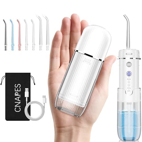 Water Flossers for Teeth - Mini Cordless Portable Oral irrigator Dental with Telescopic Water Tank Rechargeable Water Teeth Cleaner Pick 5 Modes & 7 Jet Tips Home & Travel Water Dental Floss