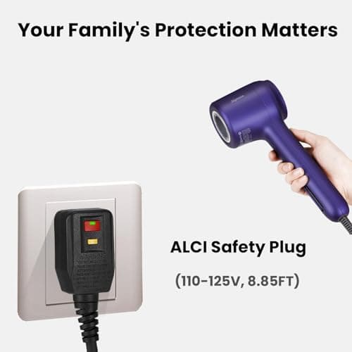 SKANWEN Professional Ionic Hair Dryer, High-Speed Blow Dryer with 110,000 RPM Brushless Motor for Fast Drying | Lightweight, Low Noise, Thermo-Controlled Hairdryer for Women, Home/Travel (Indigo Blue) 8