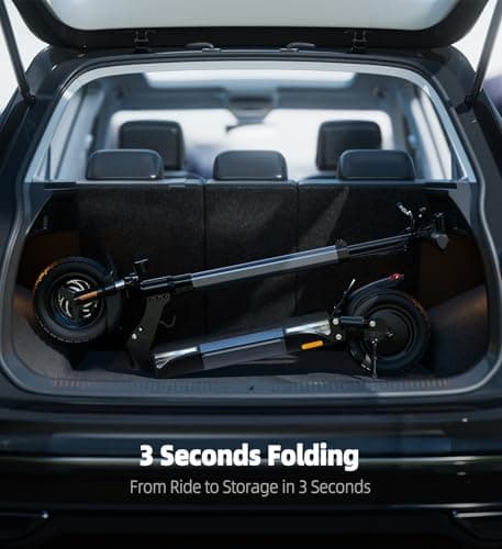 Escoone Electric Scooter for Adults, 1000W Powerful Motor with 28 MPH Top Speed & 28 Miles Long Range, 10" Pneumatic Off-Road Tires, Dual Suspension, Foldable E Scooter for Commuting 7