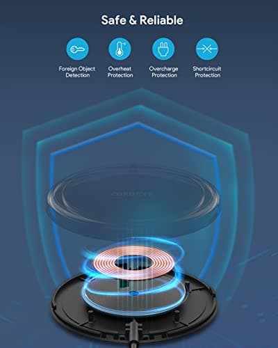 COKOEYE Wireless Charger, 15W Max Fast Wireless Charging Pad 2-Pack Compatible with iPhone 17/17 Air/17 Pro/17 Pro Max/16/15/14/13/12/Samsung S24/S24Ultra/S23Ultra/S22/S21,AirPods Pro2 8