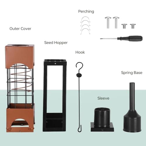 Squirrel Proof Bird Feeders for Outdoors with Weight-Activated, 5LB Metal Hanging Bird Feeders for Outside, Large Wild Feeders for Cardinals, Chickadees, Durable Backyard Feeders 7