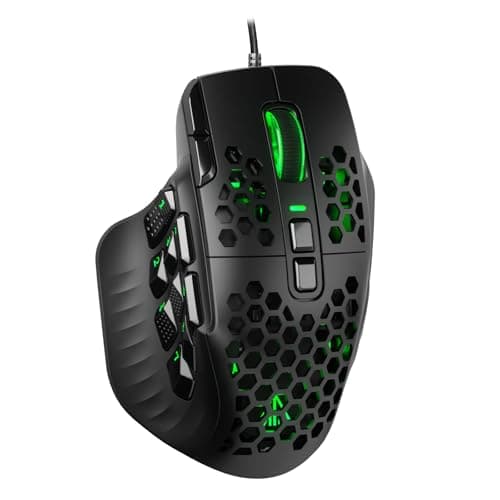 SOLAKAKA SM809 Wired MMO Gaming Mouse, with 9 Side Buttons RGB Mouse, 24000 DPI High-Precision Optical Sensor, Ergonomic Mice, 16 Programmable Macro Shortcuts/Remapping PC Gaming Mouse for FPS Games