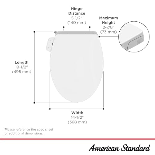 American Standard 8043A60G.020 AquaWash Essentials SpaLet Non Electric Bidet Toilet Seat With Manual Operation, White 5