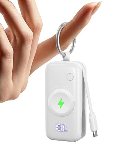 INIU 3-in-1 Portable Charger, Small 5000mah Power Bank with Built-in USB C Cable and Watch Charger, 20W PD Fast Charging Battery Pack, Travel Charger for iPhone 16 15, Apple Watch, etc