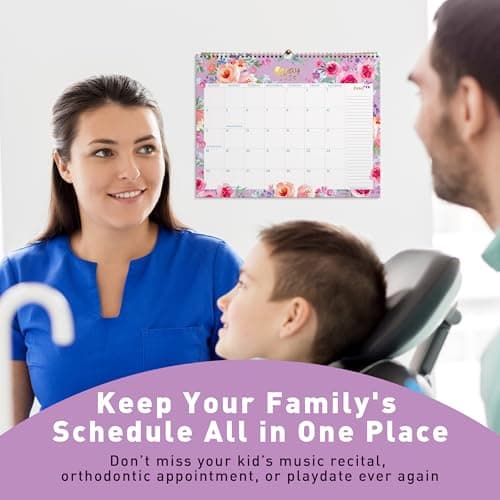 S&O Watercolor Floral Wall Calendar from January 2025-June 2026 - Tear-Off Monthly Calendar - 18 Month Academic Wall Planner - Hanging Organizer to Track for Anniversaries & Appointments - 13.5"x10.5”in 6