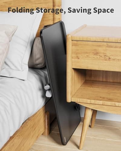 SAIJI Height & Angle Adjustable Laptop Stand for Bed, Lap Desk Bed Tray Table, Light Weight Foldable Portable Laptop Table for Couch Sofa Chair Floor Desk for Adults, Kids (52*30cm Black) 8