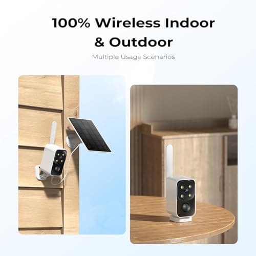 SEHMUA Cellular Security Camera, No WiFi Needed, 180° Auto Pan, Portable Outdoor&Indoor, Pre-Installed 4G LTE SIM Card, Solar Powered, PIR Motion Alerts, 2K Color Night Vision 8