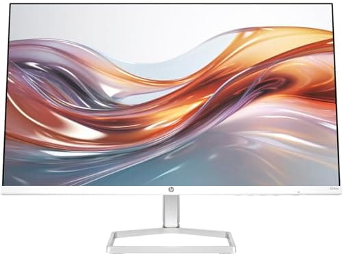 HP Series 5 524sa Thin & Light Monitor with Speakers 94C36AA#ABA (Replaces M24fwa) 24" IPS FHD Anti-Glare 300 Nits Display, Flicker-Free, 1xHDMI, White/Silver (2026 Model) w/DKZ Hub USB Port Expander 3