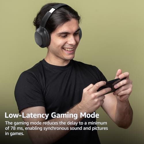 TOZO HA1 Bluetooth 5.4 Over Ear Headphones, 70H Playtime with Mic, Foldable Wireless Headset, Deep Bass Stereo Sound Customizable 32 EQ Music Mode Via Button & App for Travel and Home, Upgraded 6