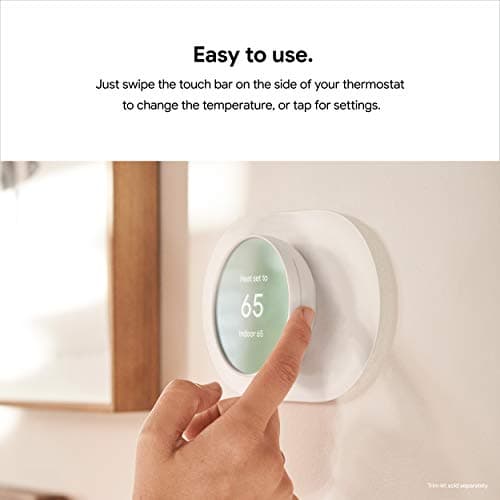Google Nest Thermostat - Smart Thermostat for Home - Programmable Wifi Thermostat - Snow 7