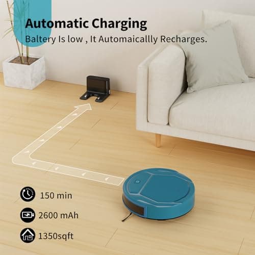 OKP Robot Vacuum Cleaner, WiFi/App/Alexa, Automatic Charging, Robot Vacuum with Real Time Mapping of Paths, Quiet Operation, Suitable for Hard Floors, Pet Hair, and Carpets, K2-Pro 7