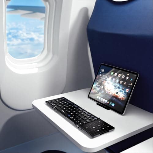 iClever Foldable Bluetooth Keyboard, BK18 Foldable Keyboard with Touchpad and Number Pad, Portable, Rechargeable, Pocket Size for Travel, Compatible with iPad, iPhone, Laptop 8