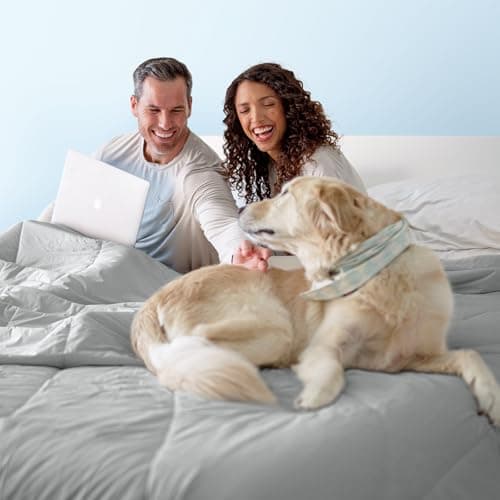 Dream Valley® Outlast® Deepsleep Cooling Comforter, Full/Queen Size, NASA-Grade Space Technology Cooling Blanket for Hot Sleepers Night Sweats, Q-Max > 0.45 Aerocool™ Breathable, Cool Grey, 90"x90" 9