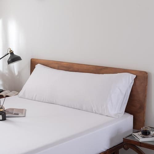 ZENLUSSO Pillowcases 100% Viscose Made from Bamboo Pillow Cases, Cooling, Luxuriously Soft, Envelope Closure, 300 Thread Count (White, Body 20"x54") 7