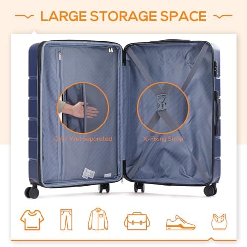 Carry-On Luggage, 20 inch Hard Shell Rolling Suitcase for Travel Expandable Lightweight with Spinner Wheels TSA Lock 6