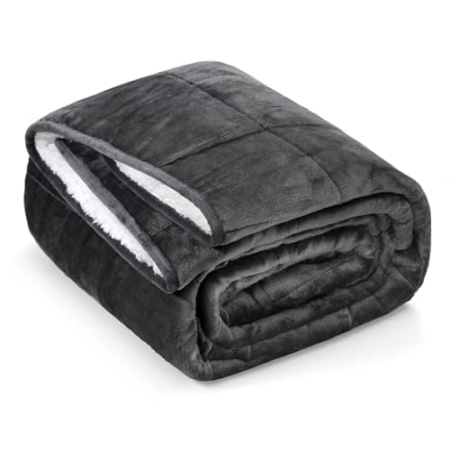 Weighted Blanket 20 lbs 60x80 inches, Sherpa Fleece Throw Blanket for Winter, Fuzzy Fluffy Soft Cozy Heavy Blanket for Couch Sofa, Plush Thick and Warm Blanket Queen Size Bed 8