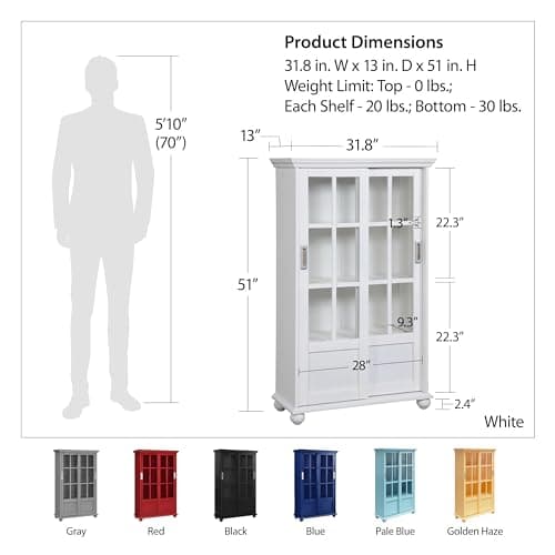 Ameriwood Home Aaron Lane Bookcase with Sliding Glass Doors, Black 3