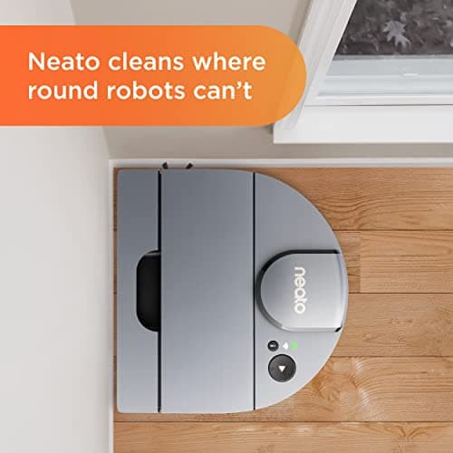 Neato D10 Intelligent Robot Vacuum Cleaner–LaserSmart Nav, Smart Mapping, Cleaning Zones, WiFi Connected, 300-min runtime, Powerful Suction, Max Clean, Edges, Corners & Pet Hair, XXL Dustbin, Alexa 7