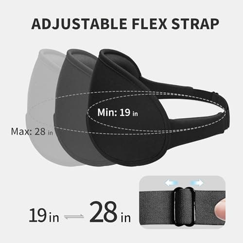 3D Sleep Mask for Men Women 2 Pack, Blackout Eye Mask for Sleeping Eye Mask for Side Sleeper, Memory Foam Adjustable&Washable, Airplane Travel Essentials Couples Yoga Meditation Office Black & Black 7