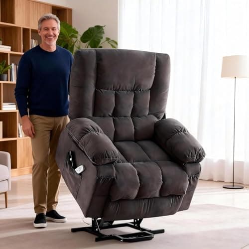 MAHOMICO Power Lift Recliner Chair for Elderly with Vibration Massage and Heating Functions, Electric Recliner Single Sofa with Side Pockets and USB Charge Port, Suitable for Living Room and Bedroom 9