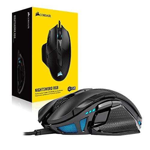 Corsair NIGHTSWORD RGB Gaming Mouse for FPS, MOBA - 18,000 DPI - 10 Programmable Buttons - Weight System - iCUE Compatible - Black 8