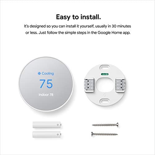 Google Nest Thermostat - Smart Thermostat for Home - Programmable Wifi Thermostat - Snow 8