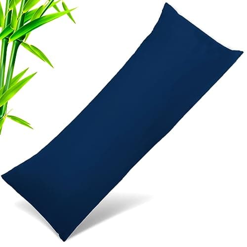 TELUS Body Cooling Pillow Cases Cover, Bamboo Rayon Pillowcases with Zipper Closure, Cool and Breathable Pillow Case for Hot Sleepers and Night Sweats, 20x54 inches, Navy Blue