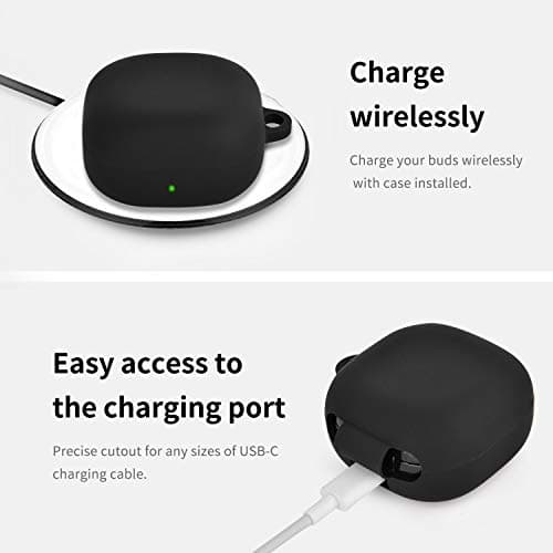 AIRSPO Silicone Case Compatible for Samsung Galaxy Buds 2 Pro/Galaxy Buds2/ Galaxy Buds Pro 2/ Galaxy Buds Live/Galaxy Buds FE Case (Black) 6