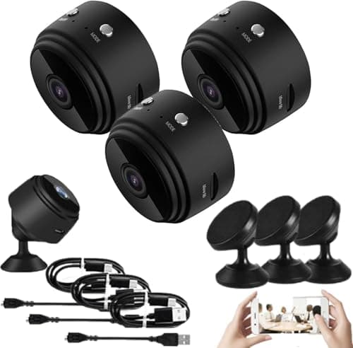 ENSIMDI Secret Scope Camera, Secret Scope Security Camera, Mini Wire-Free Monitor with Night Vision Function, WiFi Camear Outdoor Wireless 1080p HD (3pcs Black)