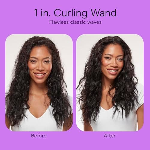 Conair Double Ceramic 1-Inch Curling Wand, Produces Flawless Waves, Curling Iron for Use on Medium and Long Hair, 30 Heat Setting Curling Iron, White 9