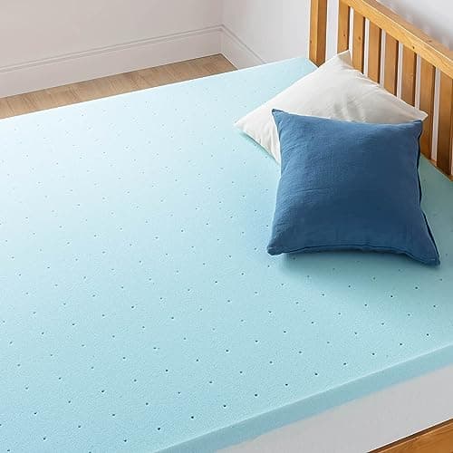 Best Price Mattress 1.5 Inch Ventilated Memory Foam Mattress Topper, Cooling Gel Infusion, CertiPUR-US Certified, Dorm Essentials, Queen 3
