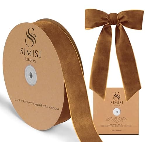 Copper Velvet Ribbon 1.5'' 25 Yards for Christmas Tree, Gift Wrapping, Flower Bouquet, Wreath Decorations, Bow Making