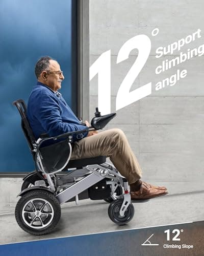 Electric Wheelchair,25 Miles Longer Range, VERPAL Foldable Power Wheelchairs for Adults Seniors,500W Dual Motors,Compact Motorized Wheelchair All Terrain,Intelligent Folding, Travel Size 5