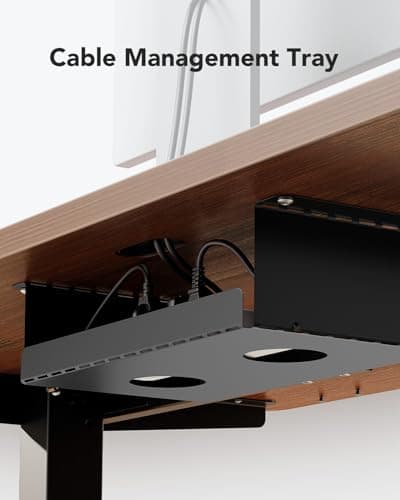 HUANUO Electric Standing Desks Frame with 265 lbs Dual Motor,Thick T-Shaped Desk Legs Made of Automotive Grade Steel,for Max 90″x31.5″ Desktop, Height Adjustable Desk Frame for Home Office, Frame Only 8