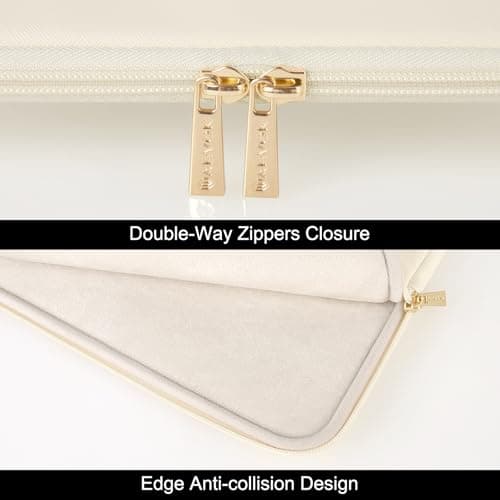 ARVOK 15 15.6 16 inch Laptop Sleeve Case,Waterproof Notebook Cover for MacBook Air 15 MacBook Pro 15 16 inch, Computer Carrying Bag for HP ThinkPad Dell Lenovo Asus Acer MSI, White 6