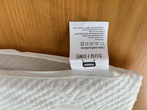 SUQ I OME Slim Sleeper -Thin Latex Pillow for Sleeping,Dunlop Low Profile Ultra Thin for Stomach, Back, or Side Sleepers, Firm, 23x15.7x2.7 inch,Cube White 9