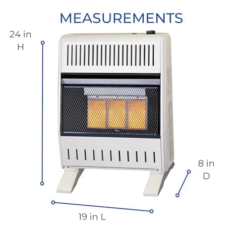 ProCom Heating Natural Gas Ventless Infrared Plaque Heater With Base Feet - 18,000 BTU, Manual Control - Model# MN180HPA-B 6