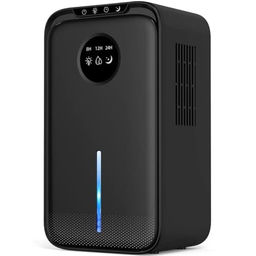 SAMSICHI Dehumidifier, 85 OZ Dehumidifiers for Room for Home, (800 sq. ft.) Quiet Dehumidifiers for Bathroom, Bedroom, Closet, RV, 7 Colors LED Auto Shut Off Dehumidifier with Drain Hose