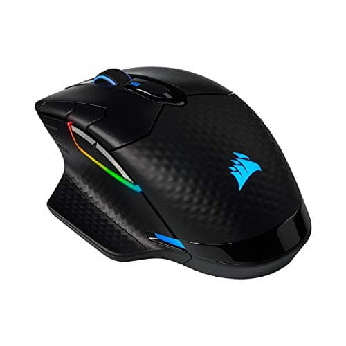 Corsair Dark CORE RGB PRO Wireless/Wired FPS MOBA Gaming Mouse – 18,000 DPI, Fast Response Time, 8 Programmable Side Buttons, Dynamic Multi-Color Backlighting – Black