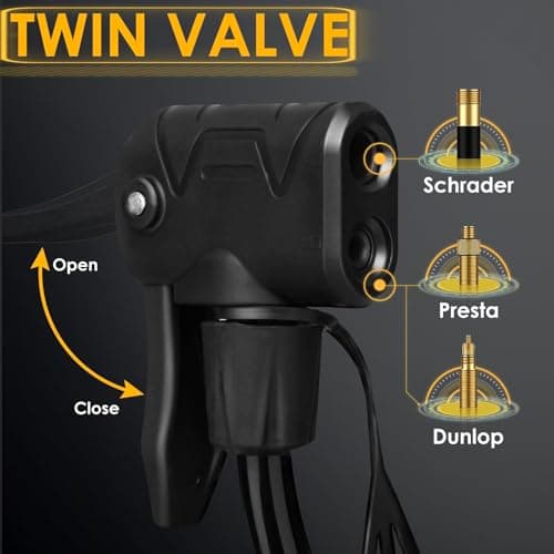 VOGORA Bike Pumps for Bicycle Tyres with Pressure Gauge, Portable with Presta & Schrader Valves, Bike Air Pump, Foot Pump for Tires, Inflatables & Balls 5