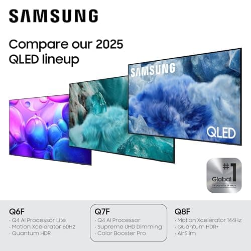 Samsung 55-Inch Class QLED Q7F Series Samsung Vision AI Smart TV (2025 Model, 55Q7F) Quantum HDR, Object Tracking Sound Lite, Q4 AI Gen1 Processor, 4K upscaling, Gaming Hub, Alexa Built-in 5