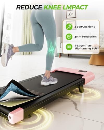 SupeRun Walking Pad, Under Desk Treadmill, 3 in 1 Portable Treadmill with Remote Control LED Display, 2.5 HP Quiet Walking Jogging Machine for Office Home Use, 300 Lbs Capacity 6