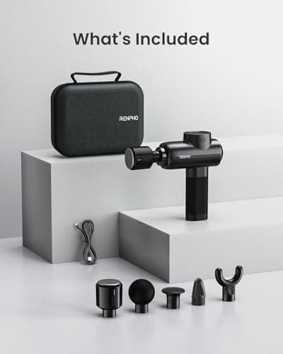 RENPHO Active Thermacool Massage Gun Deep Tissue with Heat and Cold Head, Back Massager, Muscle Massager with Carry Case, Percussion Body Muscle Masajeador for Men Women Athletes 8