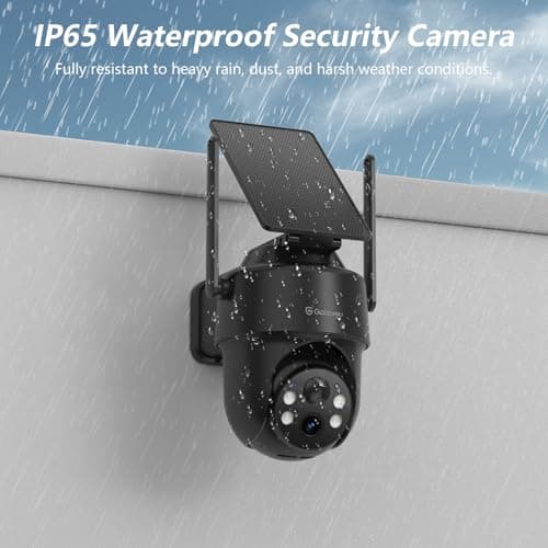 GALAYOU 2K Security Cameras Wireless Outdoor-360° PTZ Cameras for Home Security with Solar Panel/Battery Powered, Night Vision, Two-Way Audio, PIR Sensor, Works with Alexa, R1 4P Black (2.4Ghz Only) 8