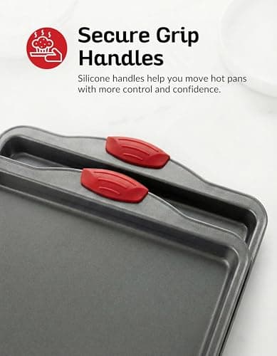 Premium Nonstick Baking Sheet Pans – Set of 3, Heavy-Gauge Carbon Steel, Warp, Dent, and Rust-Resistant – Gourmet Rimmed Half Cookie Sheet Trays, Non-Toxic for Exceptional Baking Performance 6