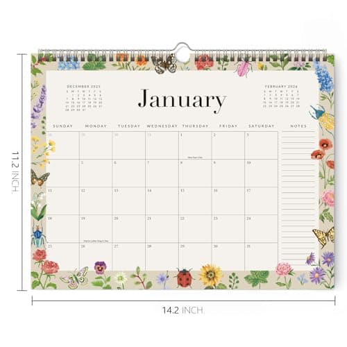 Jotsome Wall Calendar 2026, Monthly Wall Calendar From Now to December 2026 14.2x11.2 inch Wall Decoration for Home and Office, Easy Organizing, Gift for the Holidays (Florals) 2